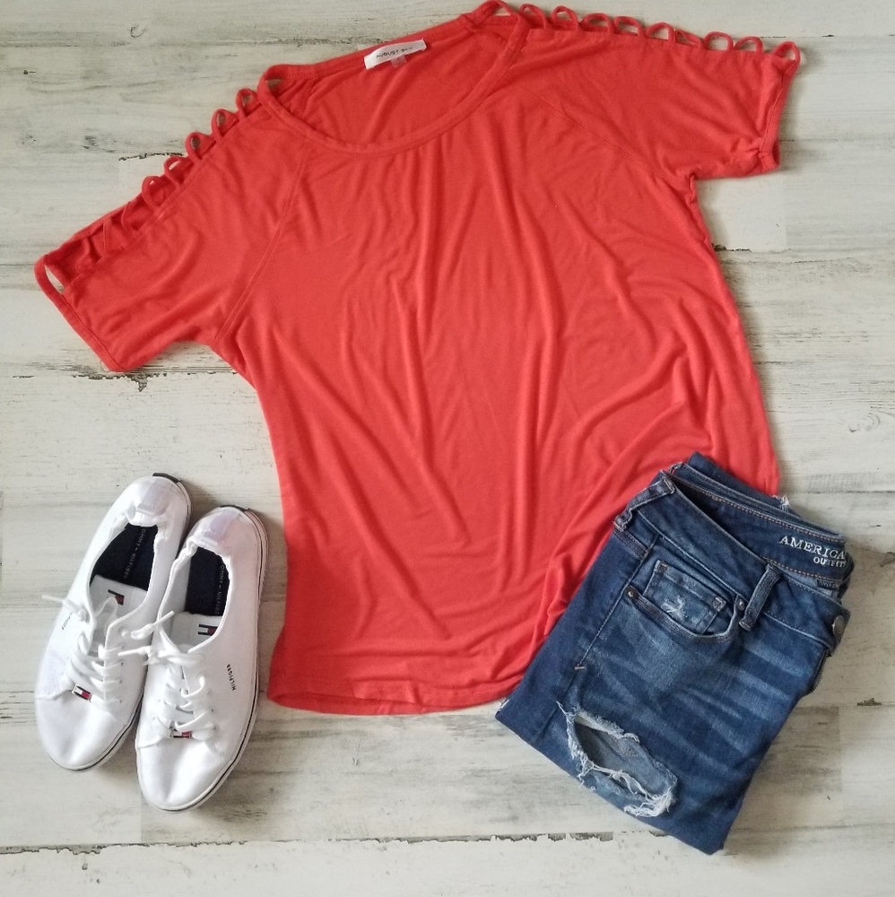 Red August Silk Tee